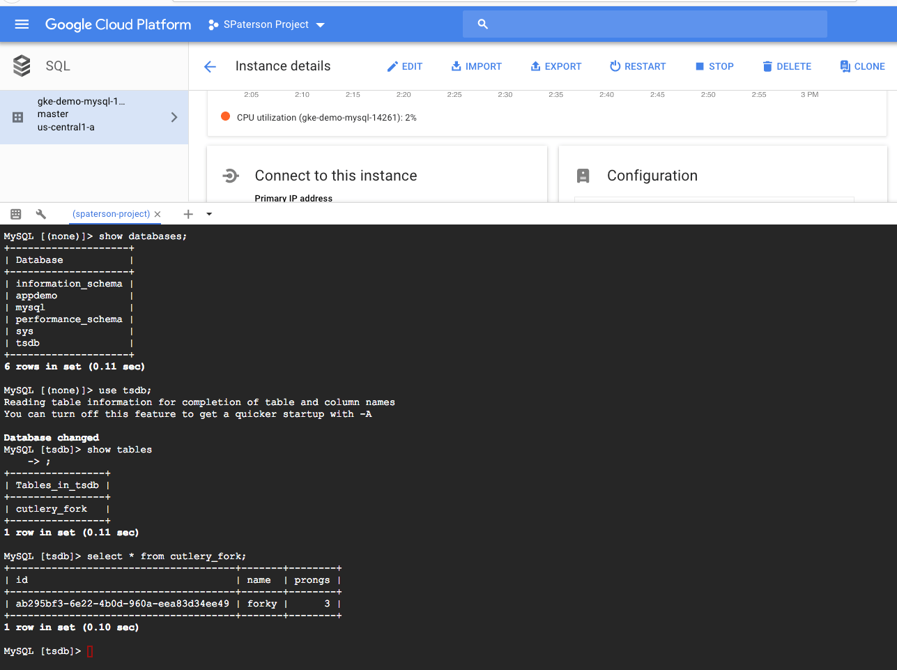 cloud SQL fork in DB